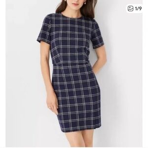 NWOT Ann Taylor Plaid Navy Dress
